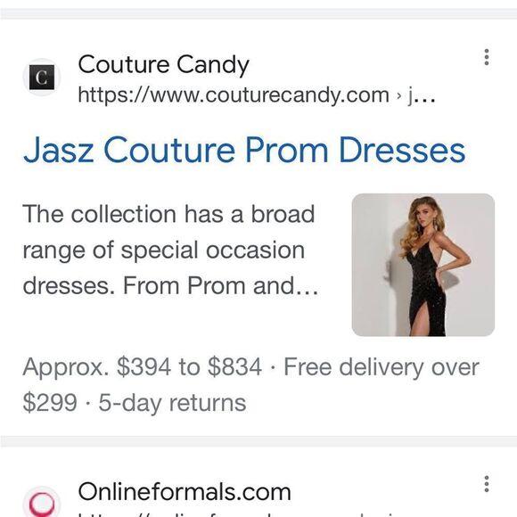 JASZ Couture Stunning Gown. Plunging back crisscross cut glass,And Beads sz6 - Picture 15 of 15